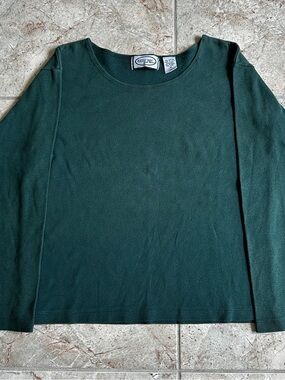 Bugle Boy Dark Green Long Sleeve Crewneck Top